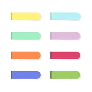 Strips sticky notes in flat style isolated Stock Illustration