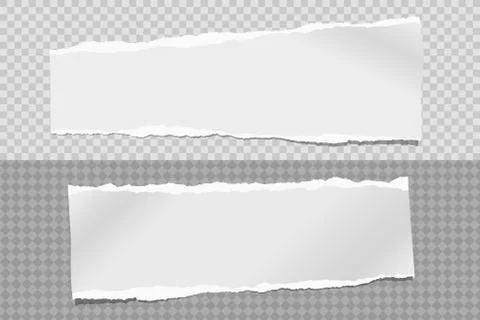 Strips of torn, ripped grey and white paper with soft shadow are on squared Stock Illustration