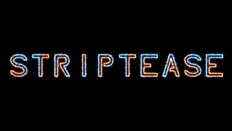 Striptease - fire and ice outline glowing text on transparent background Stock Footage 104568185