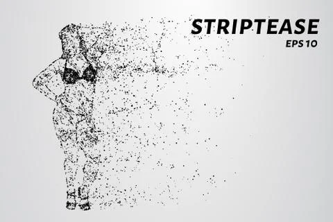 Striptease of particles. Erotic dancing consists of dots and circles. Vector  Stock Illustration