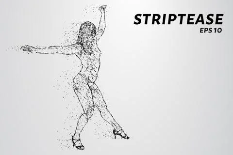 Striptease of particles. Striptease consists of dots and circles. Vector illu Stock Illustration