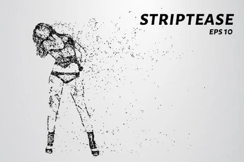 Striptease of particles. Striptease consists of dots and circles. Vector illu Stock Illustration