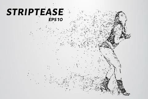 Striptease of particles. Striptease consists of dots and circles. Vector illu Stock Illustration