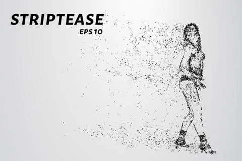 Striptease of particles. Striptease consists of dots and circles. Vector illu Stock Illustration