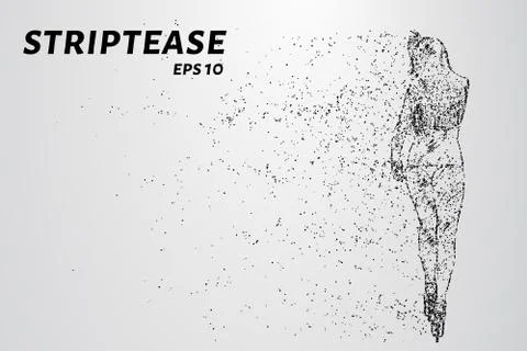 Striptease of particles. Striptease consists of dots and circles. Vector illu Stock Illustration