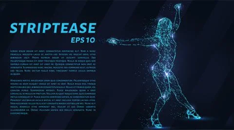 Striptease of particles. Striptease consists of dots and circles. Vector illu Stock Illustration