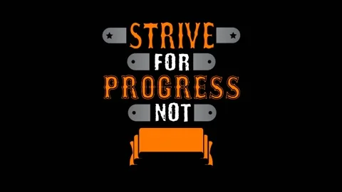 Strive for progress not perfection motivation quote Stock Footage 219397843
