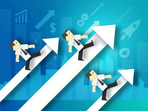 Striving to be the Leader of the Competition. Stock Illustration