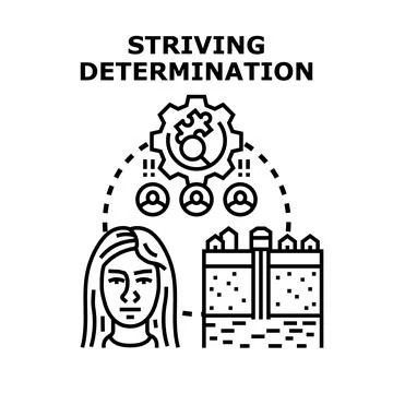 Striving determination concept of team working for goal Stock Illustration