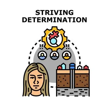 Striving determination concept of team working for goal Stock Illustration