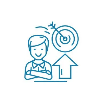 Striving for a goal linear icon concept. Striving for a goal line vector sign Stock Illustration