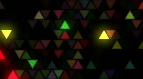 Strobbing Flashing triangles LEDs wall Stock Footage 65229909