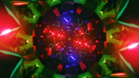 Strobe light effects with geometric patterns in a seamless VJ loop Stock Footage 327443052