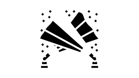 Strobe lights disco party glyph icon animation Stock Footage 326151904