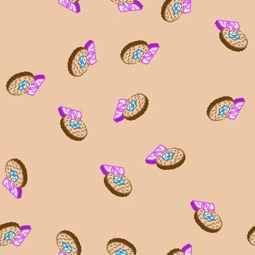 Strobe lights disco party isometric icon seamless pattern Stock Illustration