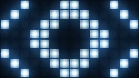 Strobe Lights Flashing Background Vj Loop Blue Lights Board Wall of Lights Stock Footage 81202774