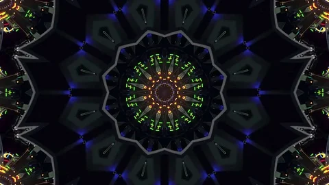 Strobing Flower Kaleidoscope 01 Stock Footage