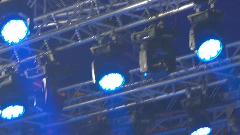 Stroboscopes and spotlights on stage Stock-Footage 123576119