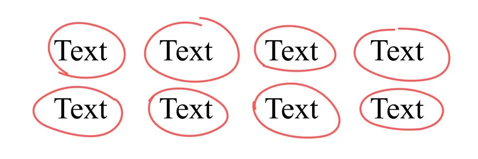 Stroke and highlight text. Set of different elements Stockillustratie