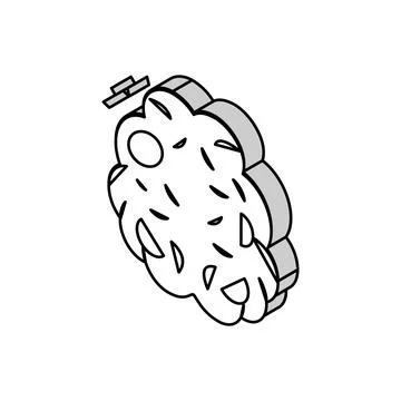 Stroke brain disease isometric icon vector illustration Illustrazione stock