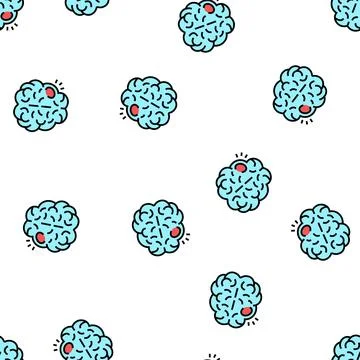 Stroke brain disease vector seamless pattern Stock Illustration