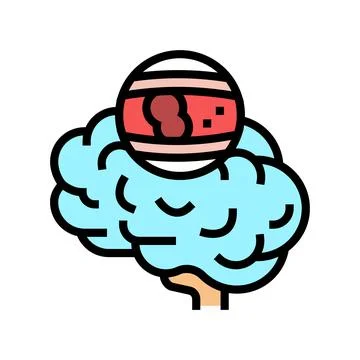Stroke brain problem color icon vector illustration 스톡 일러스트