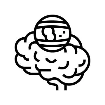 Stroke brain problem line icon vector illustration 스톡 일러스트