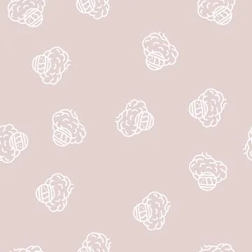 Stroke brain problem line seamless pattern Stock Illustration