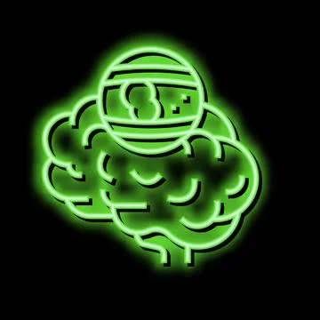 Stroke brain problem neon glow icon illustration 스톡 일러스트