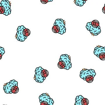Stroke brain problem vector seamless pattern Stock Illustration