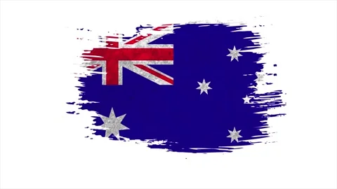 Stroke brush the national flag of australia in stop motion effect. australia Stock Footage 150767562