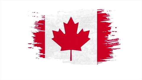 Stroke brush the national flag of Canada in stop motion effect. Canada flag Stock Footage 150767679
