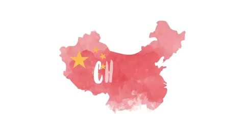 Stroke brush the national flag of china in stop motion effect. china flag brush Stock Footage 150767487