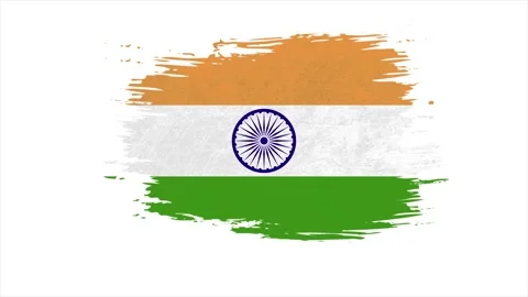 Stroke brush the national flag of India in stop motion effect. India flag brush Stock Footage 150767506