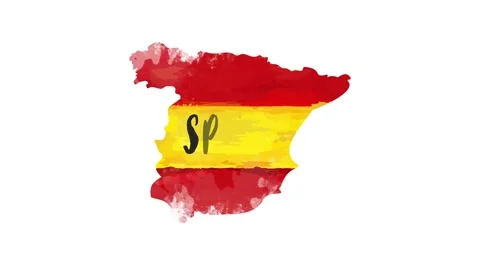 Stroke brush the national flag of Spain in stop motion effect. Spain flag brush Stock Footage 150767981