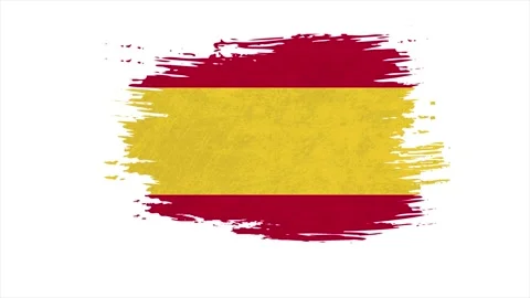 Stroke brush the national flag of Spain in stop motion effect. Spain flag brush Stock Footage 150768047