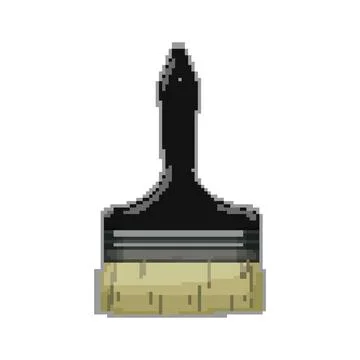 Stroke brush paint pixel art vector illustration Stock Illustration