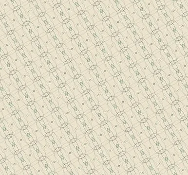 Stroke-built abstract motif single-line repeat pattern in hunter green, conifer, Stock Illustration