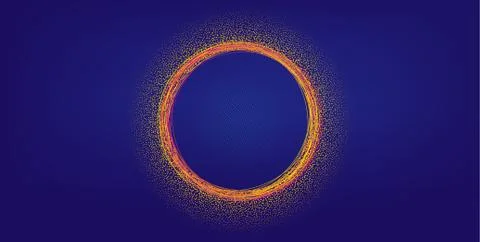 Stroke circle dynamic background. Blue background for promotional offer. Vector Stock Illustration