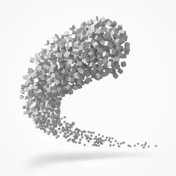 Stroke of cubes moving on air. 3d style vector illustration Stock Illustration