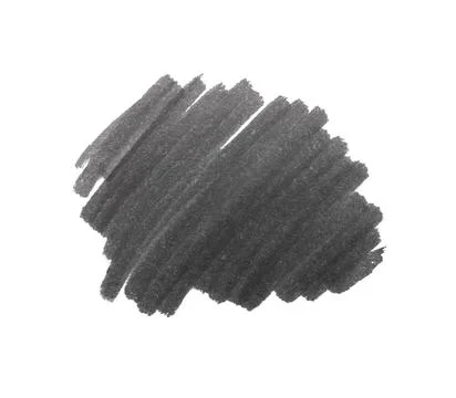 Stroke drawn with gray marker isolated on white, top view Foto stock