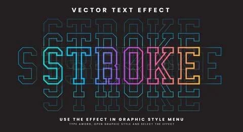 Stroke Editable Text style Stock Illustration