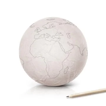 Stroke Europe map on paper globe Stock Photos
