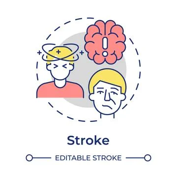 Stroke flat linear concept icon Stock Illustration