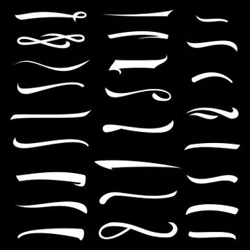 Stroke. Hand Drawn Highlighter. Stroke Set. Ink Handmade Elements For Your Stock Illustration