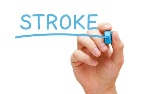 Stroke Handwritten With Blue Marker 스톡 사진