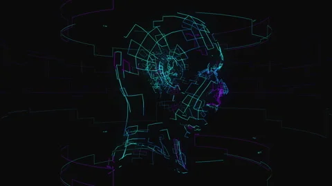 Stroke head in orange and purple Stock Footage 234140443