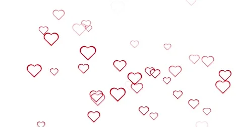 Stroke hearts flying up on clean white looping background Vídeo Stock 340587507