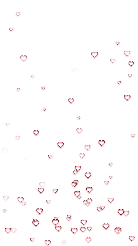 Stroke hearts flying up on clean white looping vertical background Stock Footage 340587516