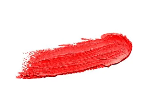 Stroke of lipstick on white background, top view Stock Photos